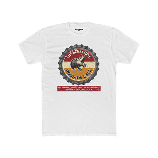 The Screaming Possum Unisex Cotton Crew Tee - Fun & Retro Graphic Shirt - Riff Raff Underground