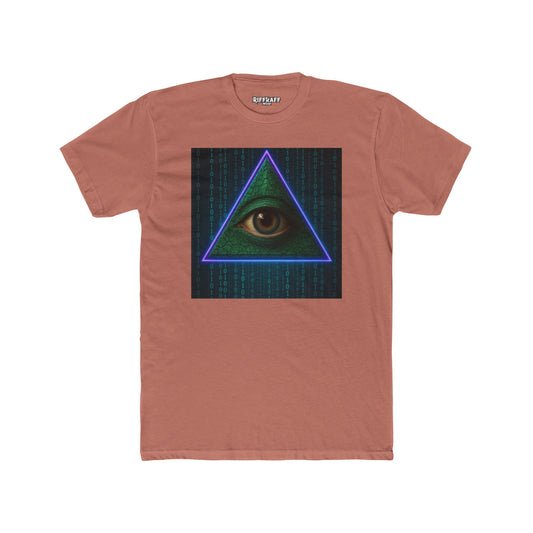 Mystical Eye Unisex Cotton Crew Tee - Retro Cyber Design - Riff Raff Wear