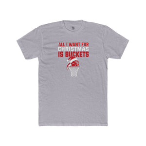 Basketball Christmas Tee — "All I Want For Christmas Is Buckets" Holiday Shirt