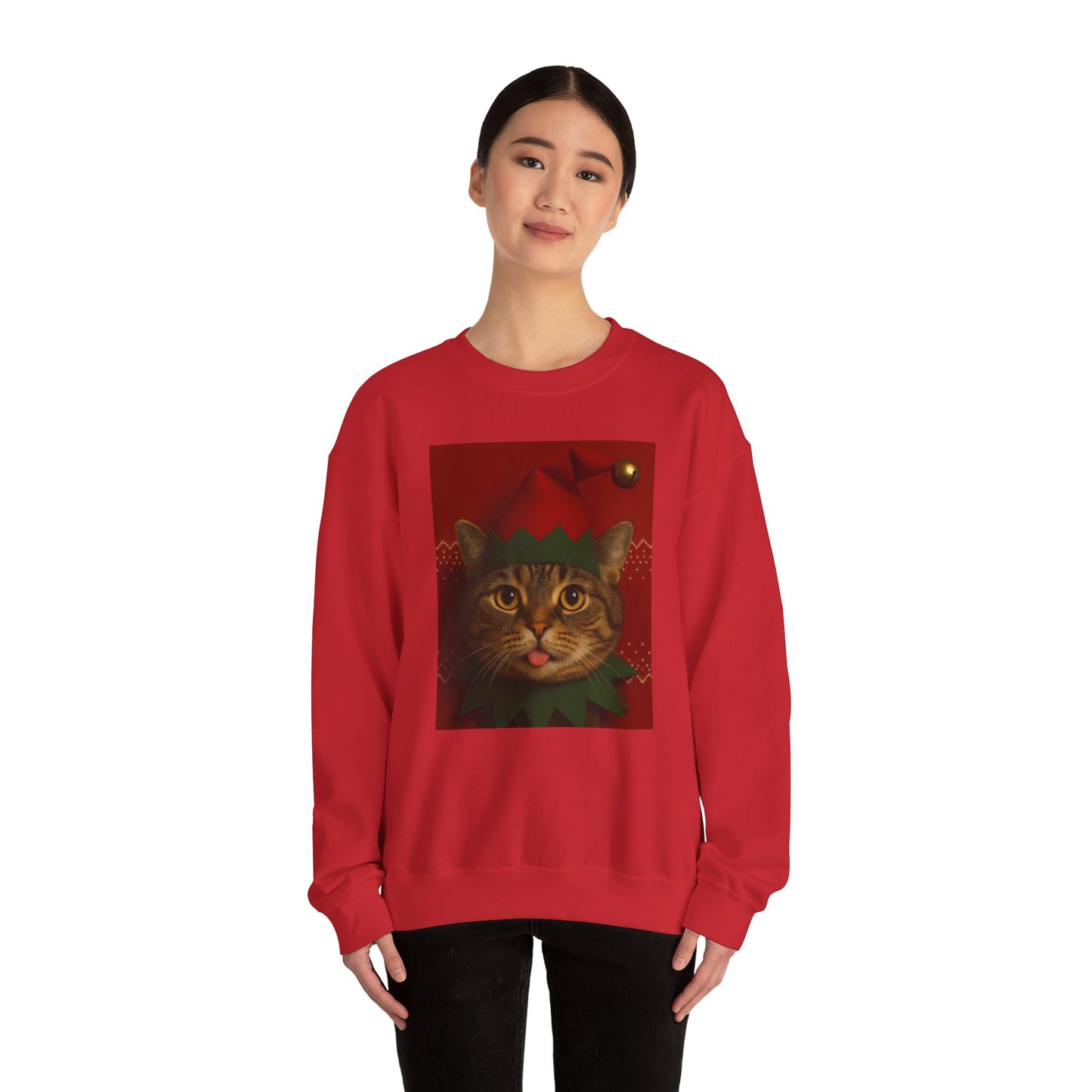 Cute Cat Christmas Sweatshirt, Holiday Sweater, Unisex Crewneck, Gift for Cat Lovers, Festive Apparel, Cozy Winter Wear - Riff Raff Wear