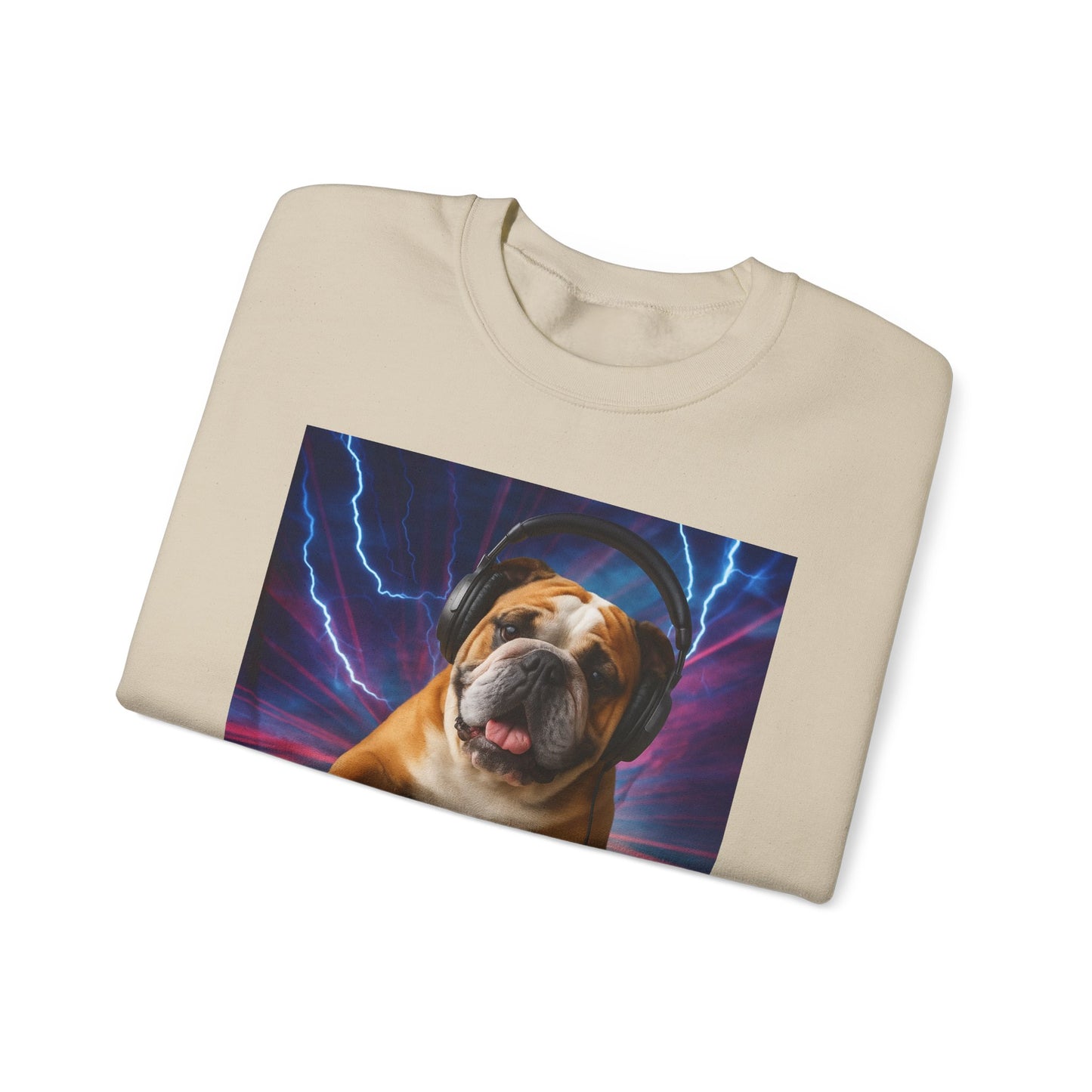 Pizza Party Bulldog Crewneck Sweatshirt - Fun & Cozy Unisex Gift - Riff Raff Wear