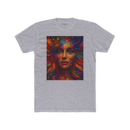 Vibrant Artistic Unisex Cotton Crew Tee - Colorful Abstract Face Design - Riff Raff Wear