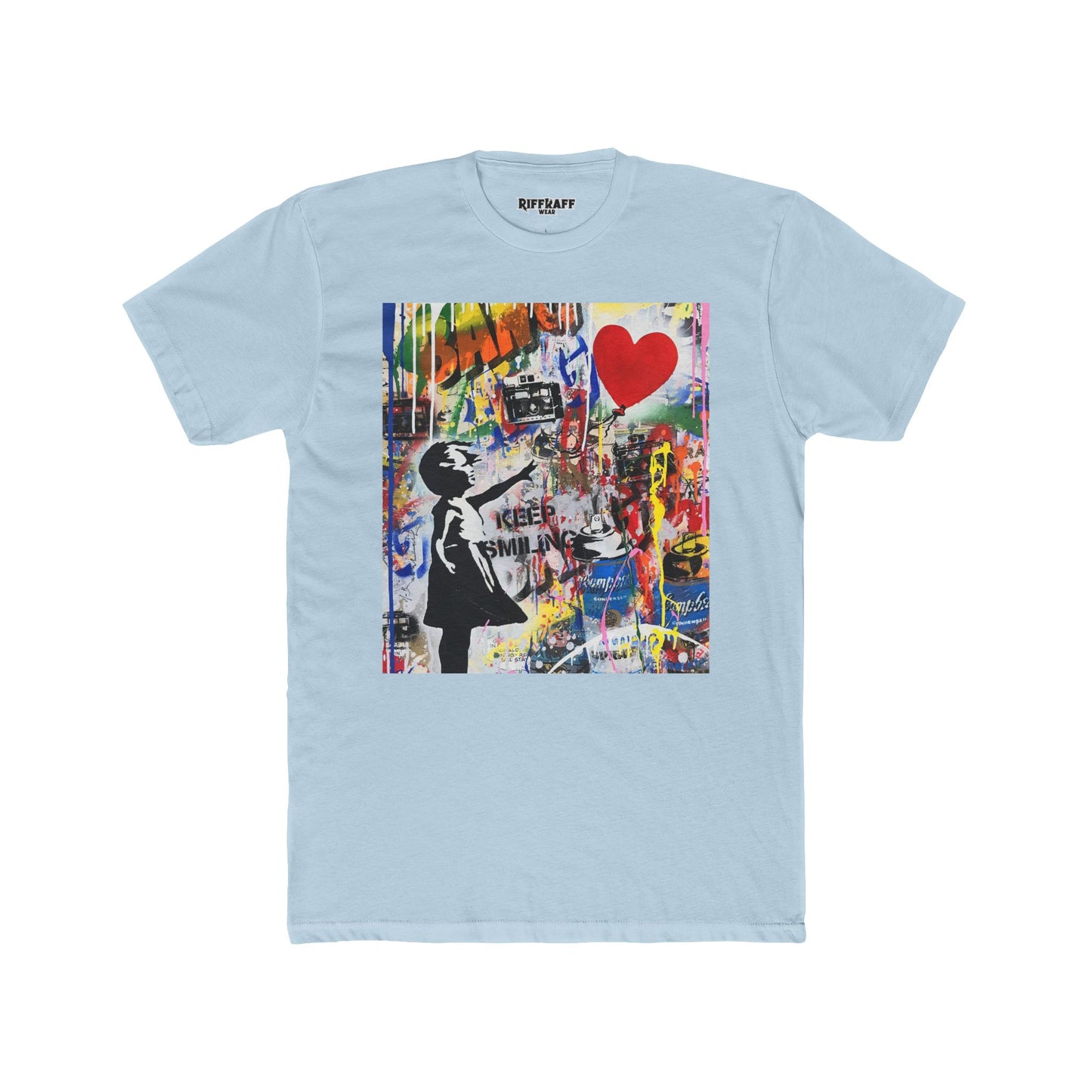 Streetwear - Graffiti Art Keep Smiling  -Unisex Cotton Crew Tee - Riff Raff Wear
