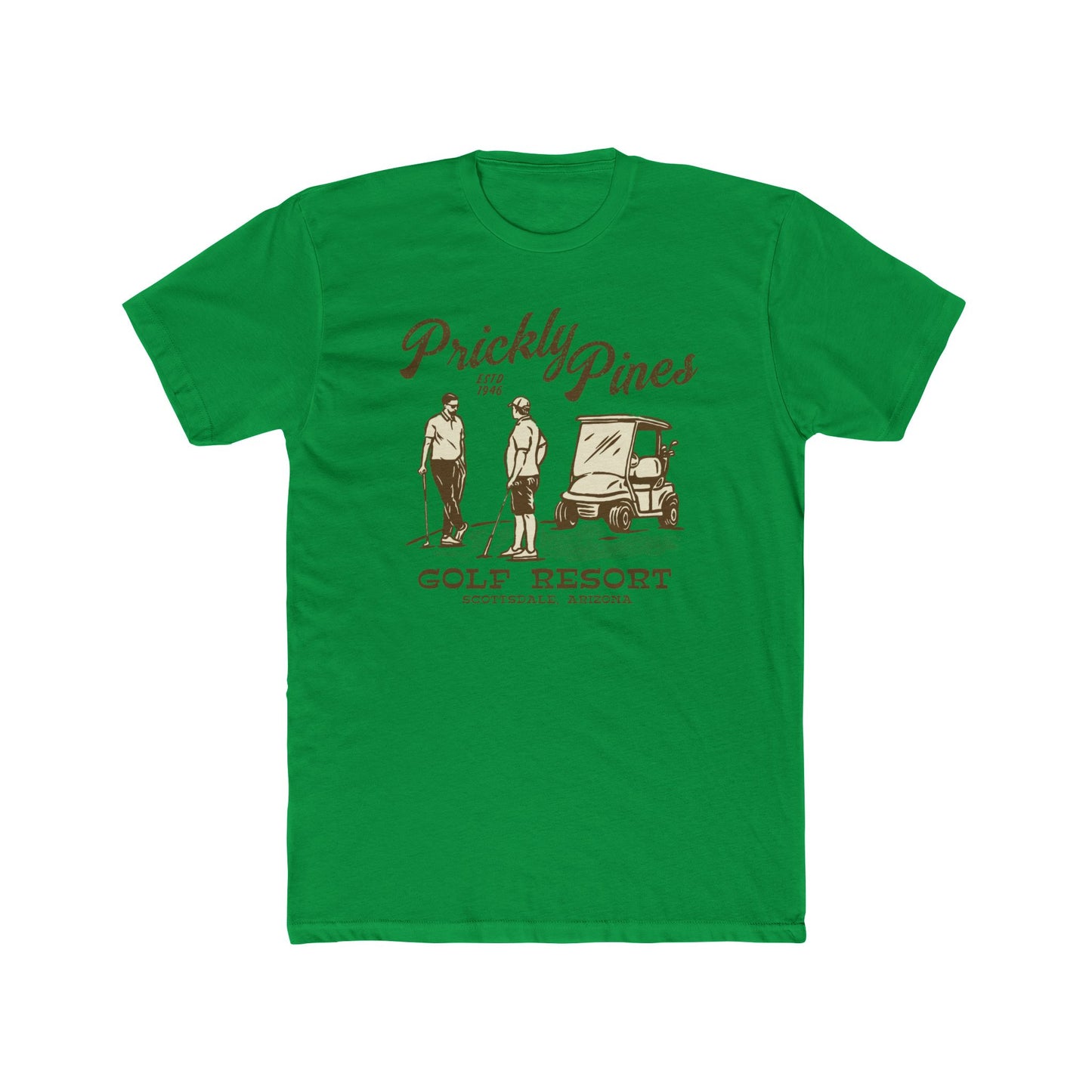 Prickly Pines Golf Resort Unisex Cotton Crew Tee - Perfect for Golf Lovers! - Riff Raff Wear Underground