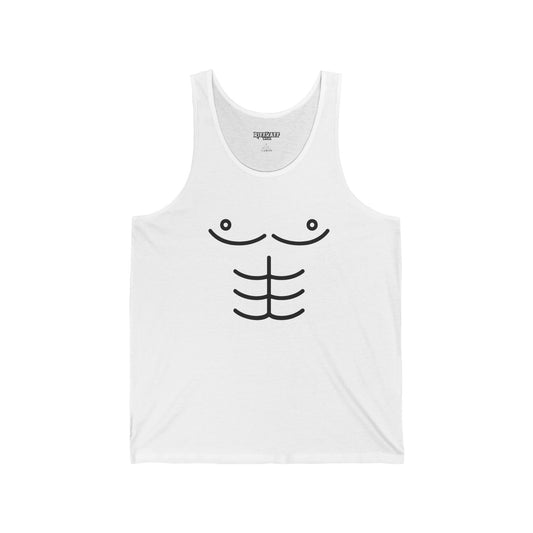 Funny Unisex Jersey Tank with Abs Design - Perfect for Summer, Gym, and Casual Wear - Riff Raff Wear