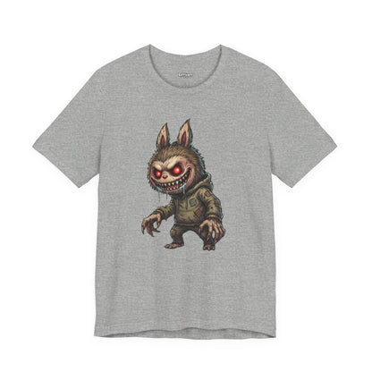 Graphic Tee — Creepy Bunny Monster Front with "F*** You and Your Lab***" Bold Back