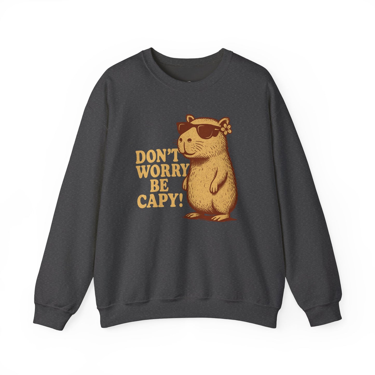 Don't Worry Be Capy! - Unisex Heavy Blend Crewneck Sweatshirt - Riff Raff Wear