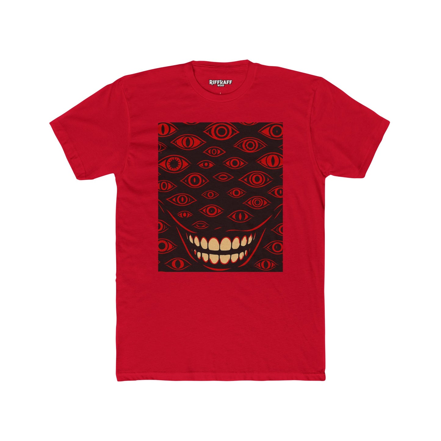 Menacing Smiley Unisex Cotton Crew Tee - Bold Graphic - Riff Raff Wear