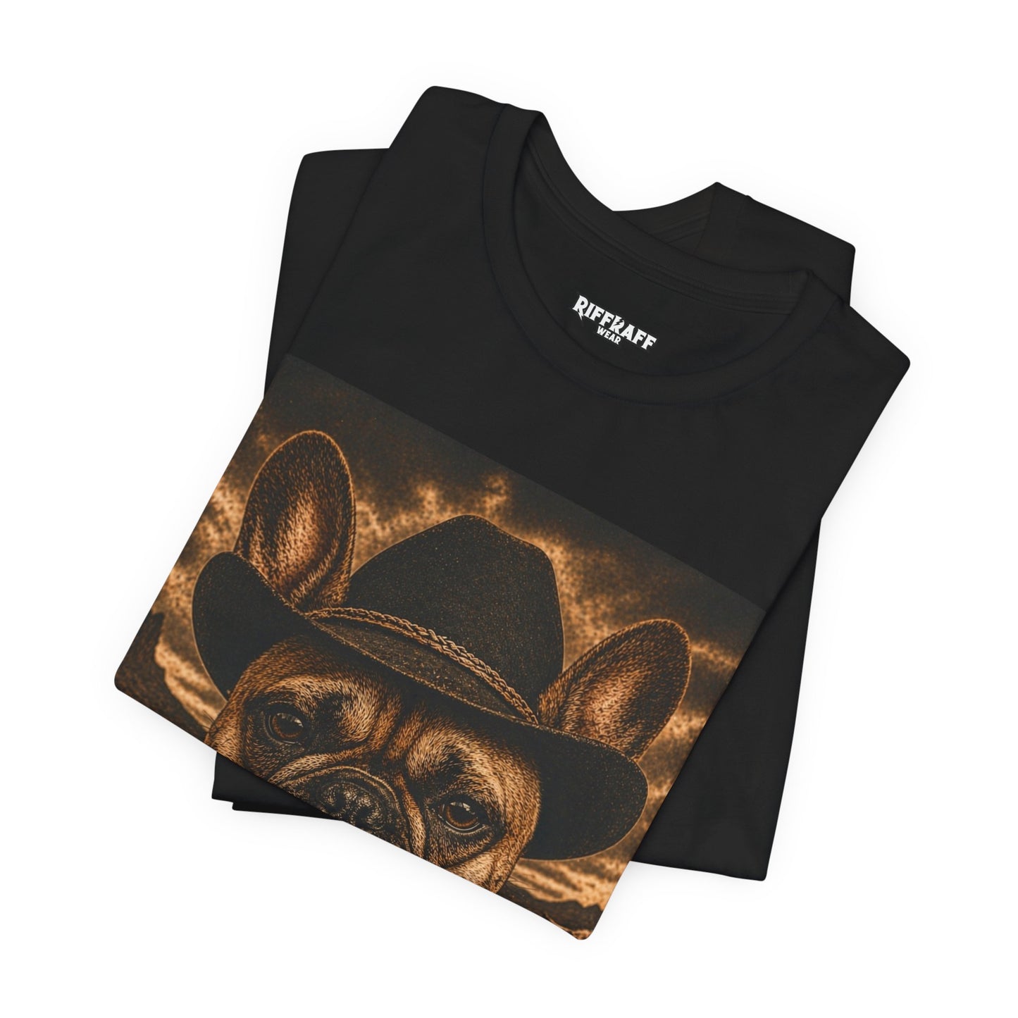Cowboy French Bulldog T‑Shirt  Vintage Smoky Western Dog Tee - Riff Raff Wear