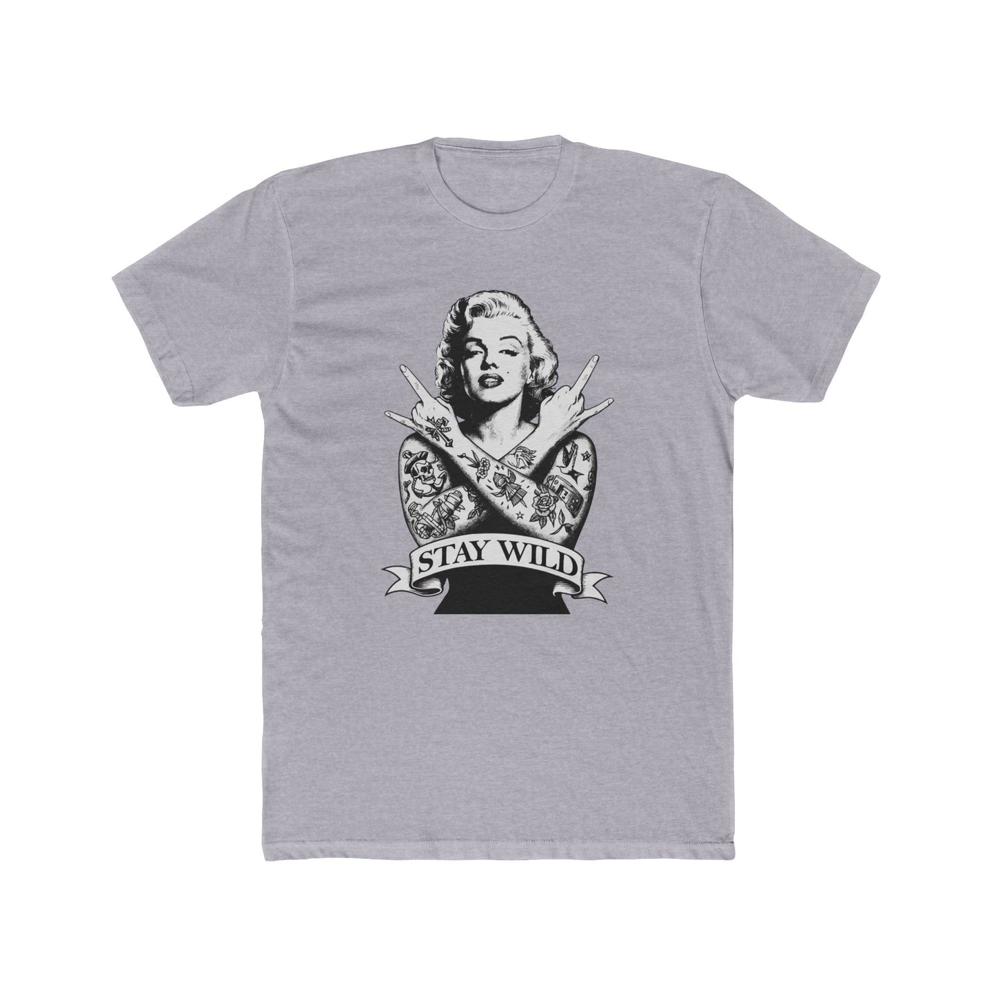 Stay Wild Unisex Cotton Crew Tee - Retro Tattoo Style Shirt - Riff Raff Wear