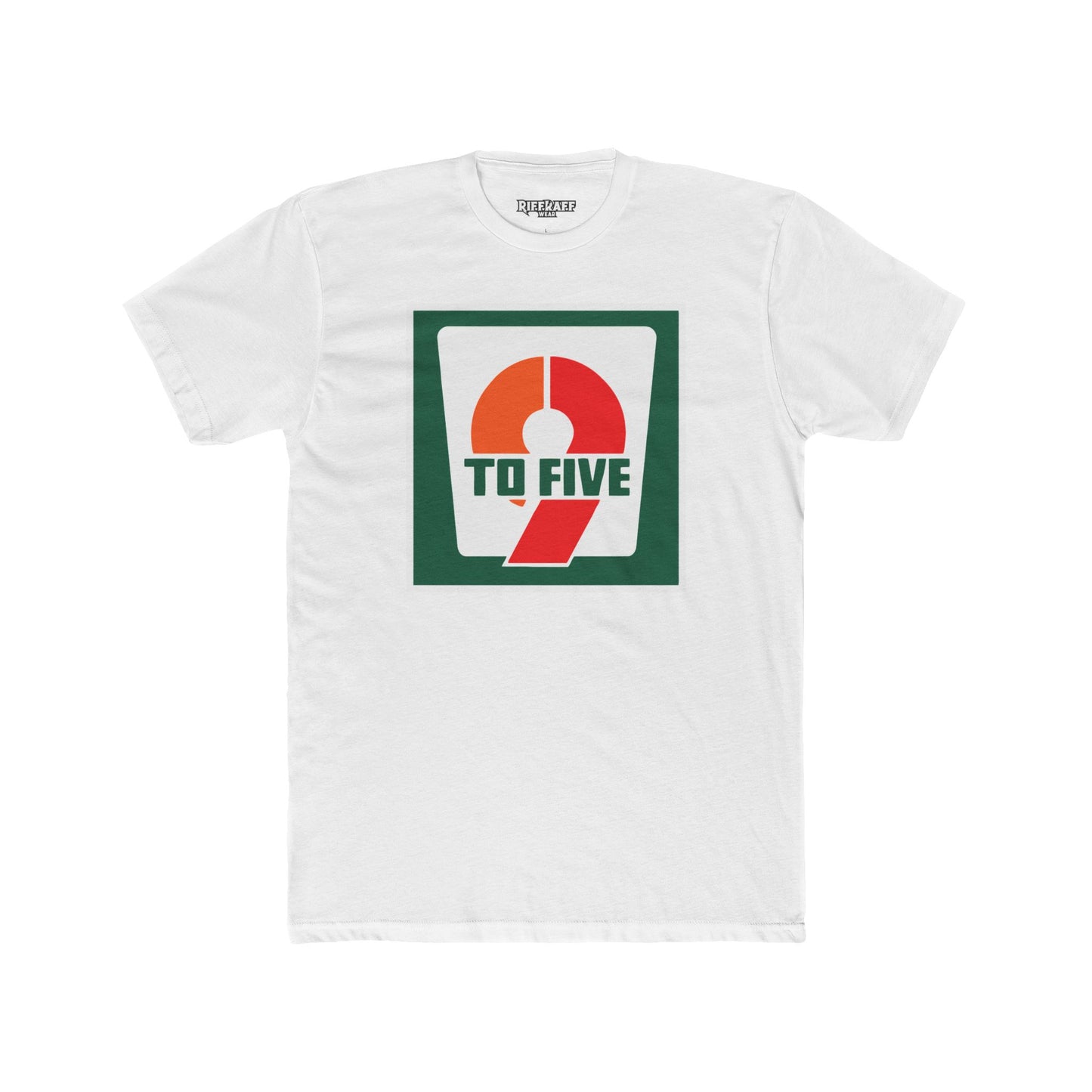 Retro 9 to Five Unisex Cotton Crew Tee - Parody Logo Series - Riff Raff Wear