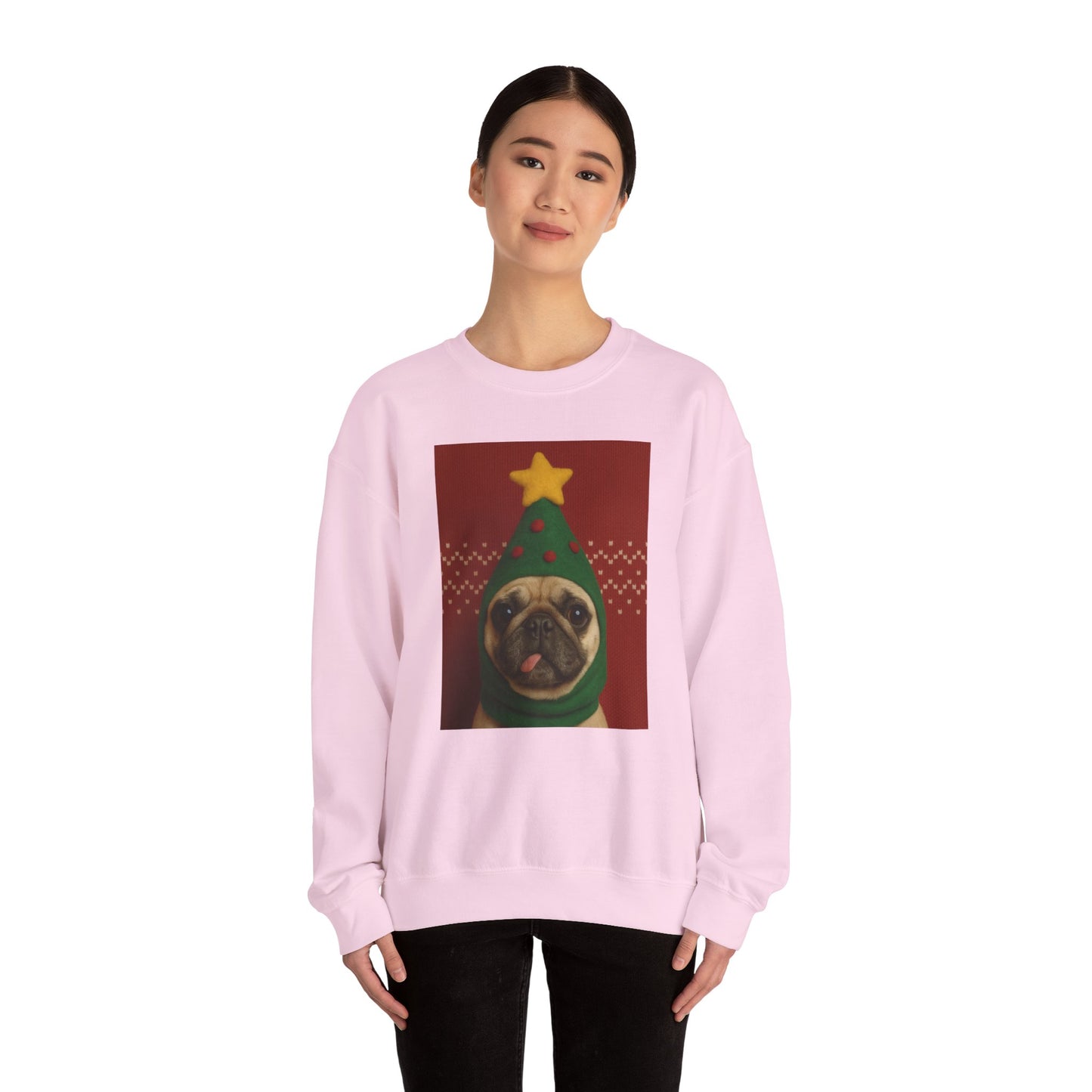 Christmas Pug Sweatshirt, Unisex Crewneck, Cute Holiday Sweater, Dog Lover Gift, Cozy Winter Wear, Fun Christmas Apparel - Riff Raff Wear