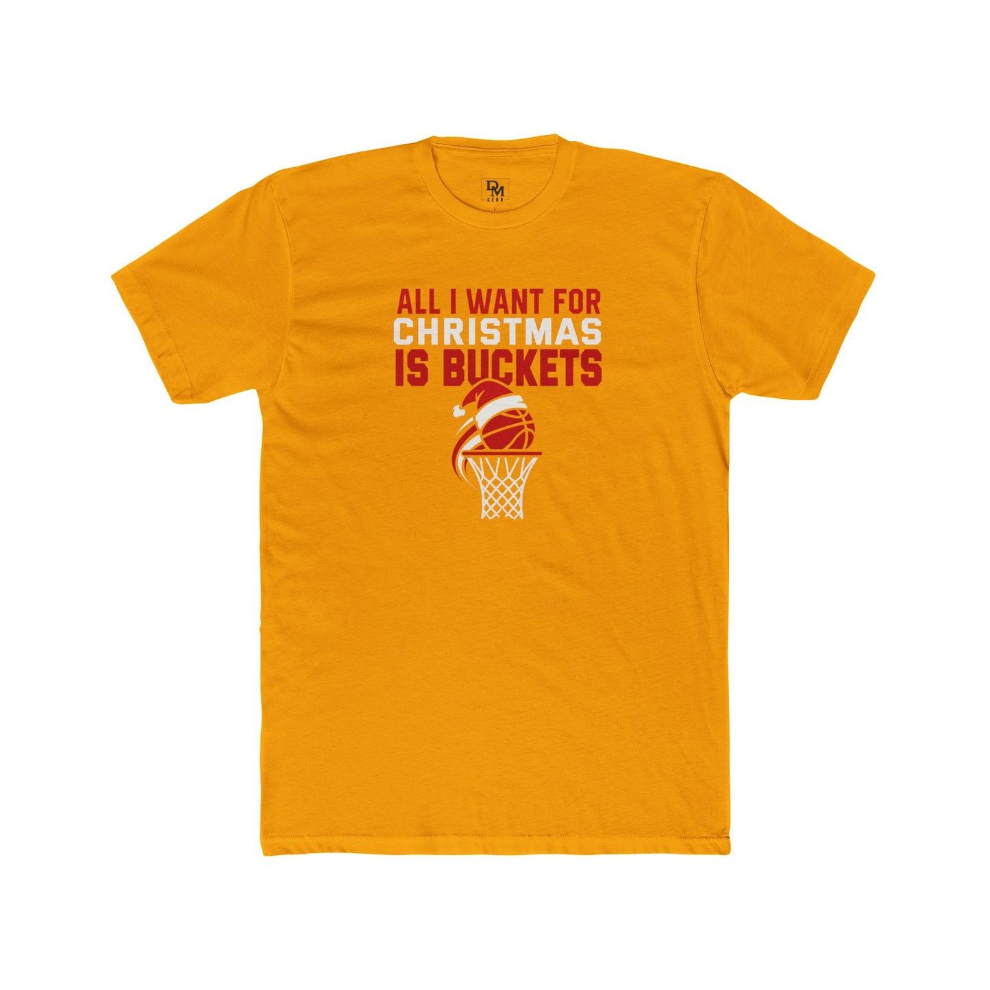 Basketball Christmas Tee — "All I Want For Christmas Is Buckets" Holiday Shirt