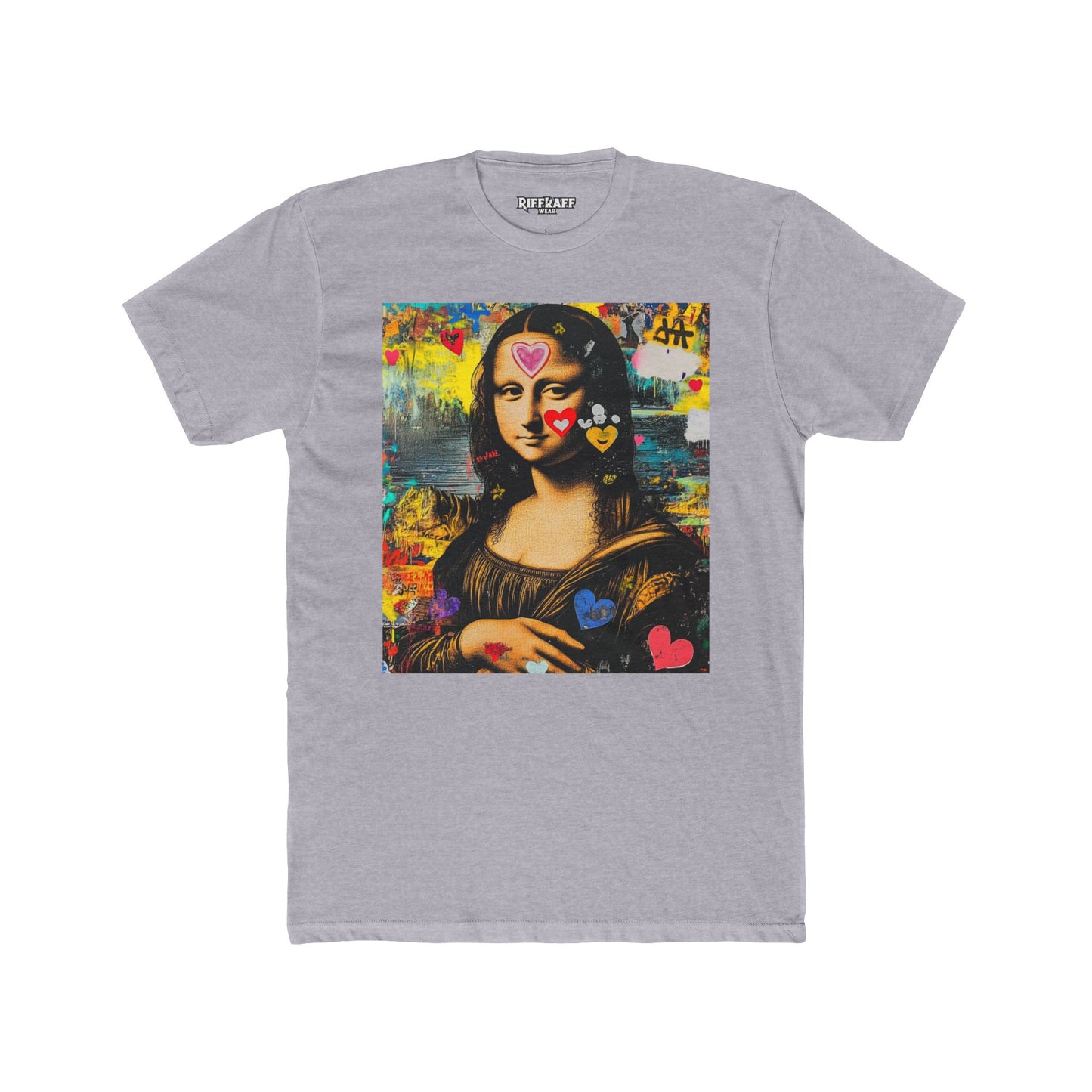 Colorful Mona Lisa Unisex Cotton Crew Tee, Artistic T-shirt, Gifts for Art Lovers, Casual Wear - Riff Raff Wear