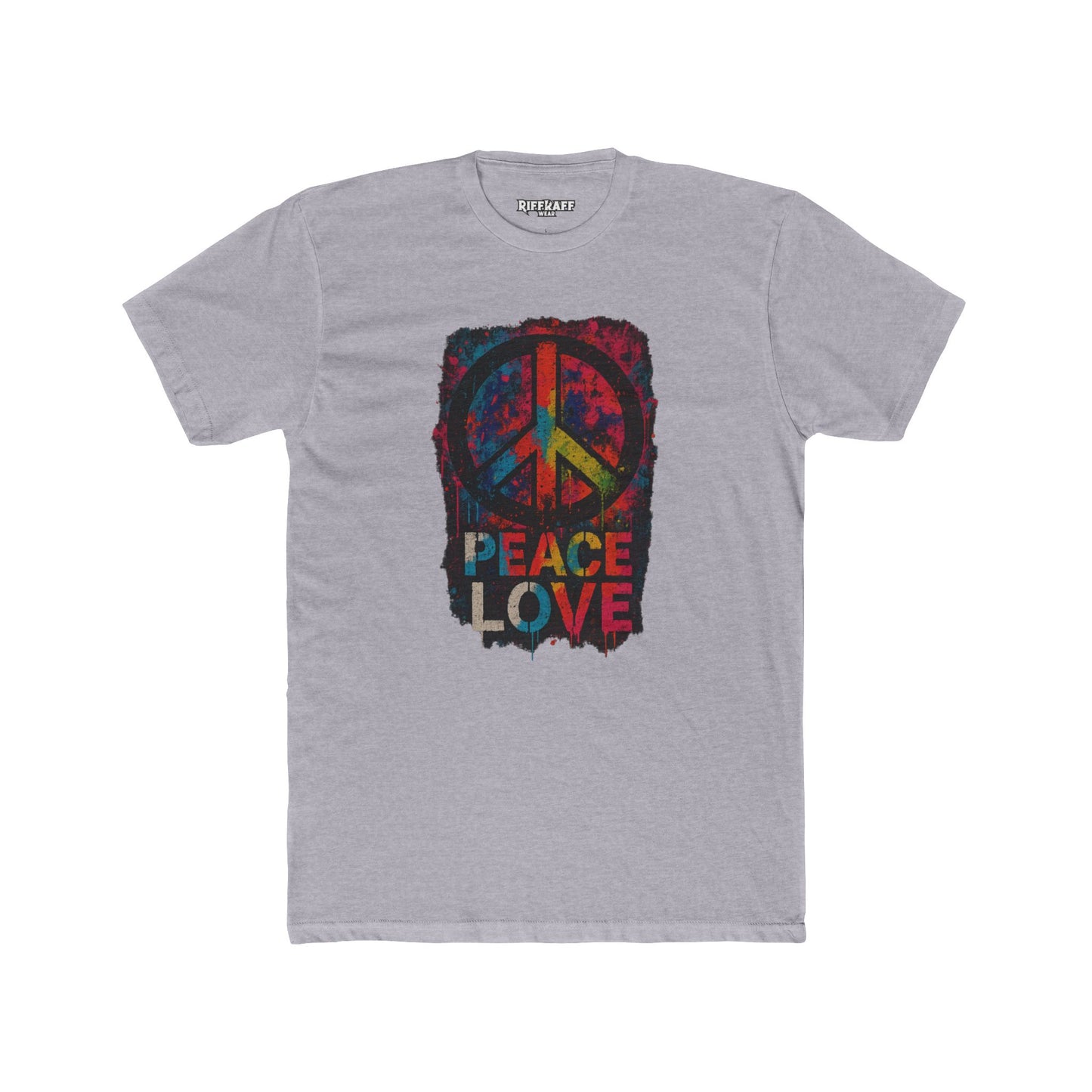 Peace Love Unisex Cotton Crew Tee - Vibrant Graphic Political Art - Riff Raff Wear