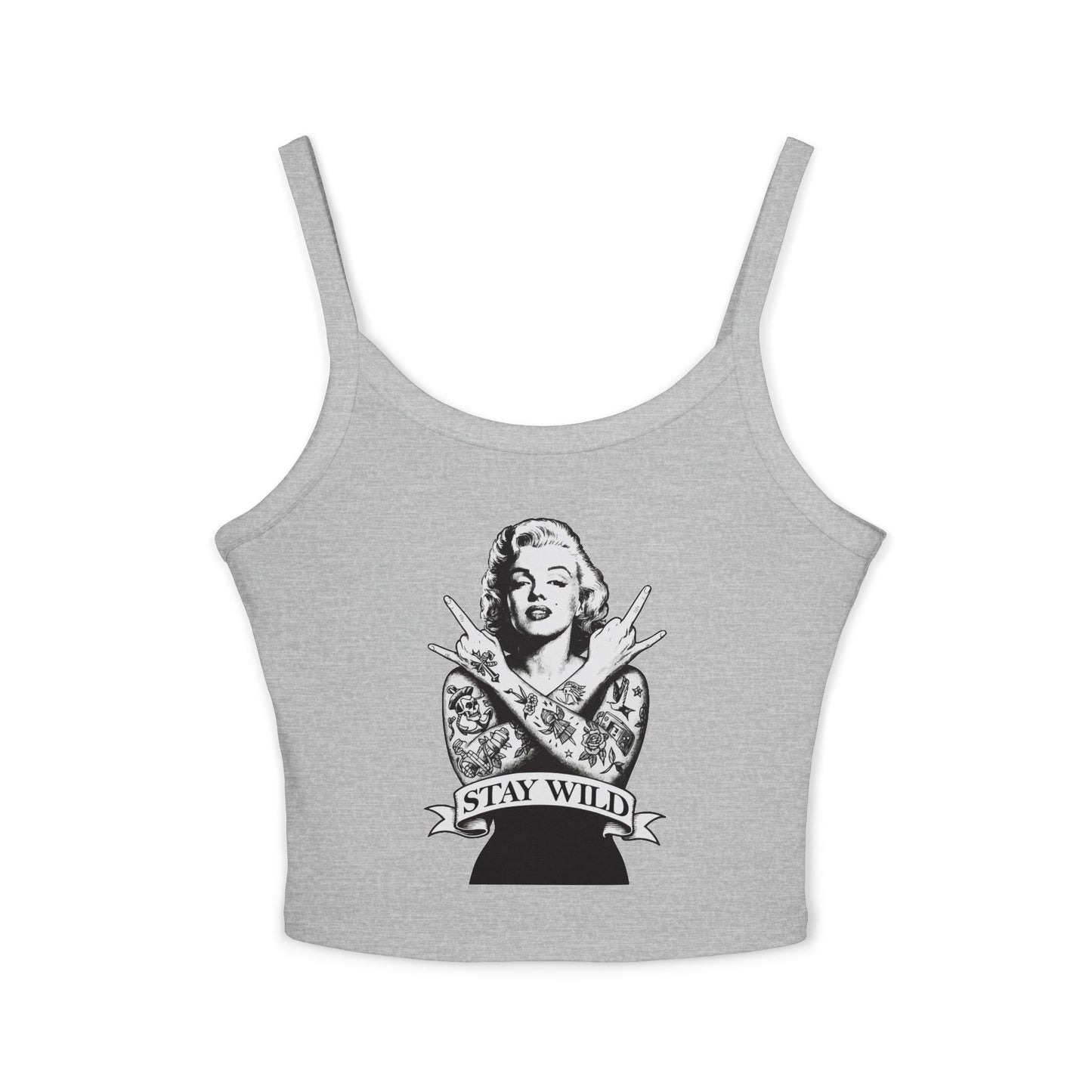 Stay Wild Marilyn Monroe Spaghetti Strap Tank Top – Trendy Women's Apparel for Summer & Festivals - Riff Raff Wear