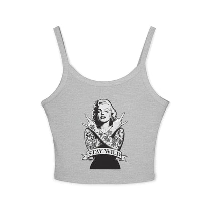 Stay Wild Marilyn Monroe Spaghetti Strap Tank Top – Trendy Women's Apparel for Summer & Festivals - Riff Raff Wear