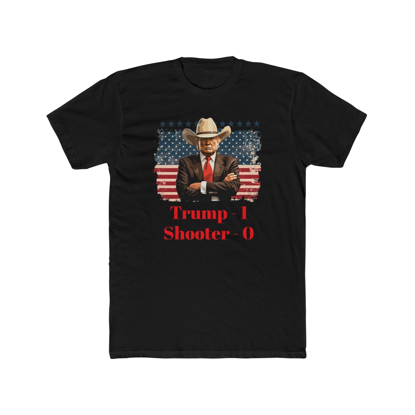 Riff Raff Wear Trump 1 Shooter 0 Unisex Cotton Crew Tee