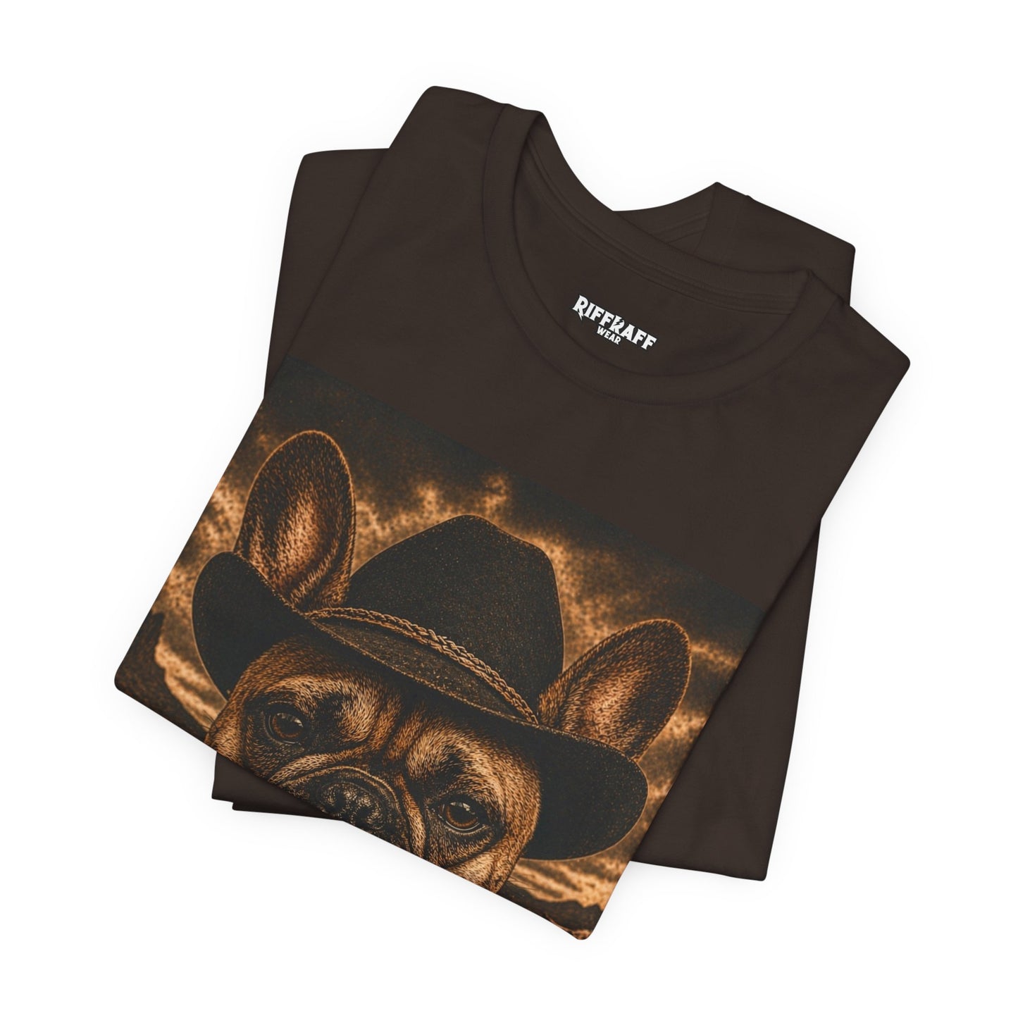 Cowboy French Bulldog T‑Shirt  Vintage Smoky Western Dog Tee - Riff Raff Wear