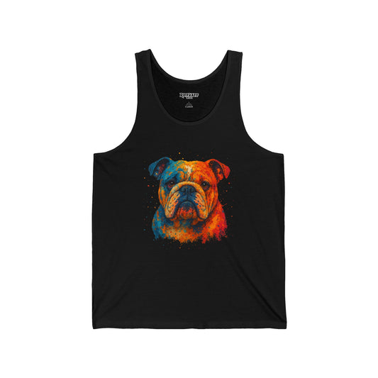 Vibrant Bulldog Unisex Jersey Tank - Perfect for Dog Lovers - Riff Raff Wear