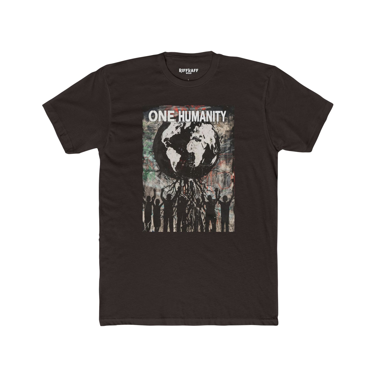 One Humanity Unisex Cotton Crew Tee -  Political Art - Riff Raff Wear