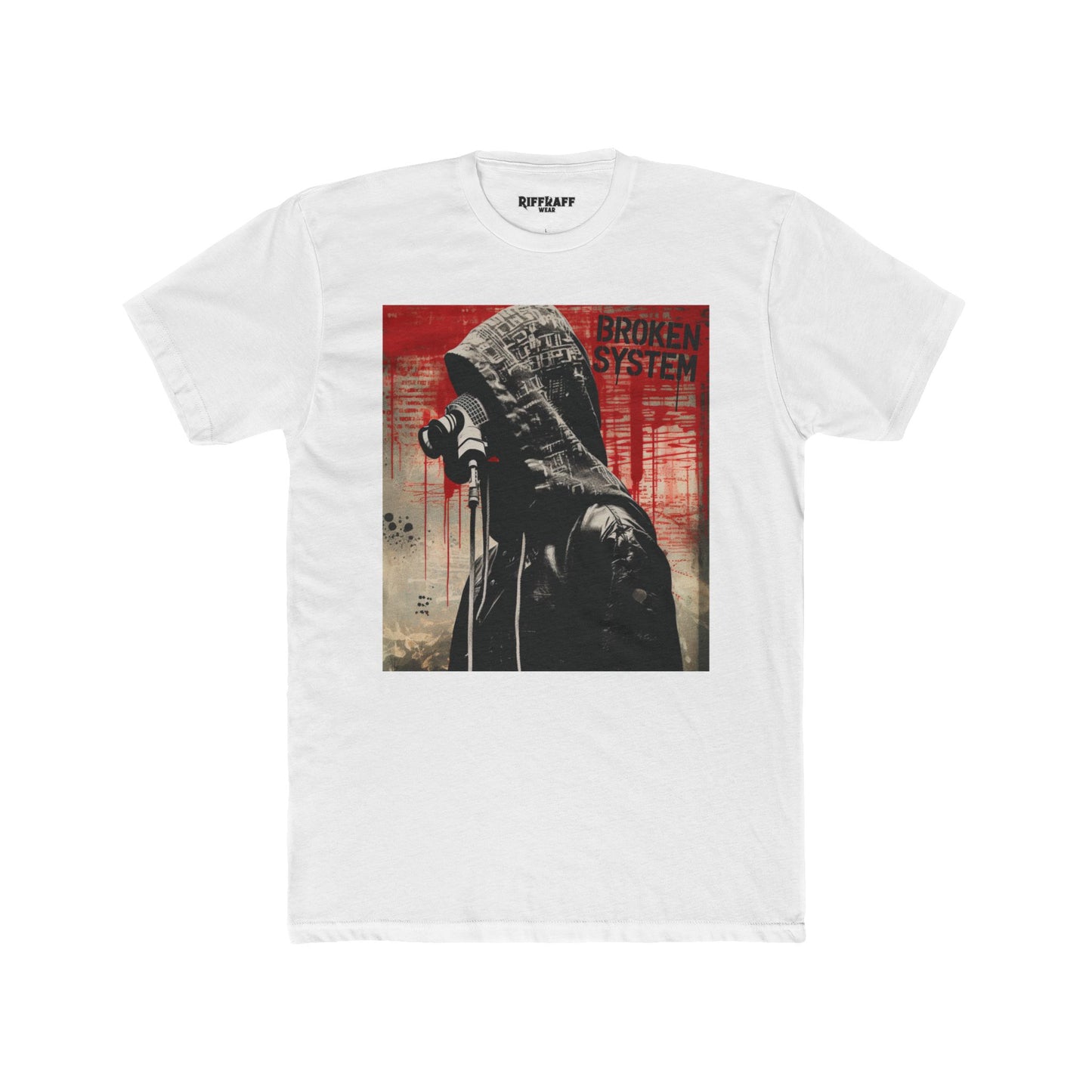 Rebellious Graphic Tee - 'Broken System' Political Art - Riff Raff Wear