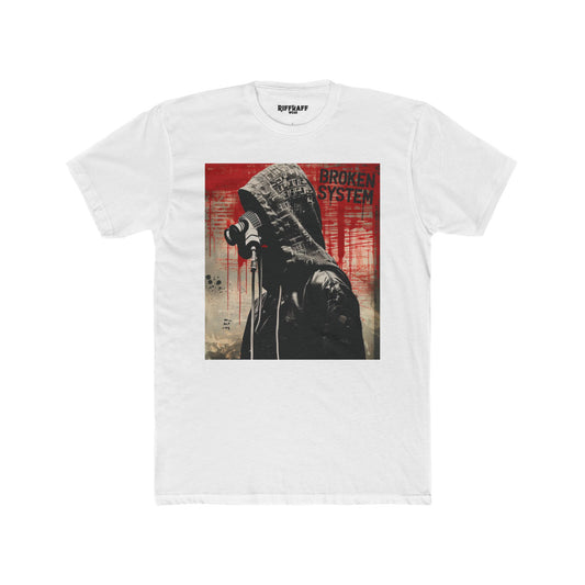 Rebellious Graphic Tee - 'Broken System' Political Art - Riff Raff Wear