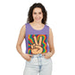 Unisex Peace Sign Tank Top - Vibrant Garment-Dyed Casual Wear - Riff Raff Wear