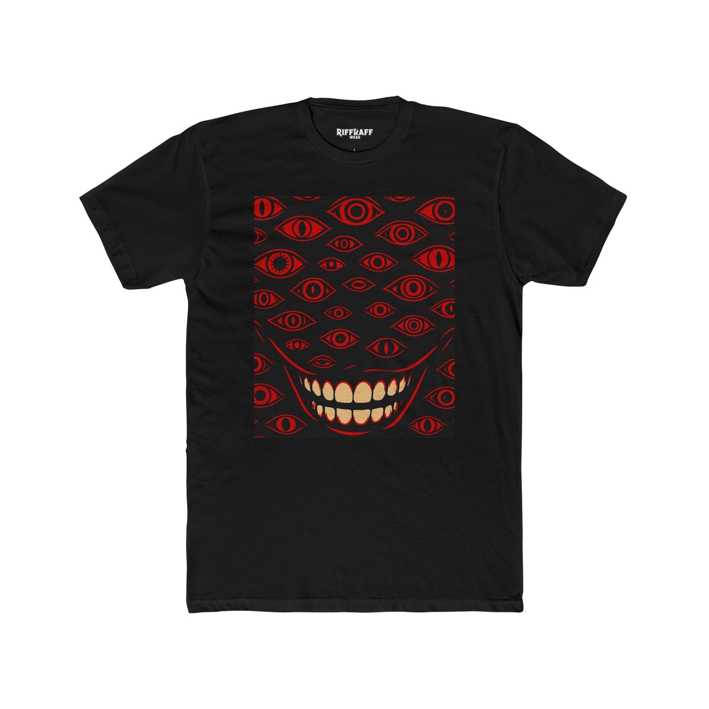 Menacing Smiley Unisex Cotton Crew Tee - Bold Graphic - Riff Raff Wear