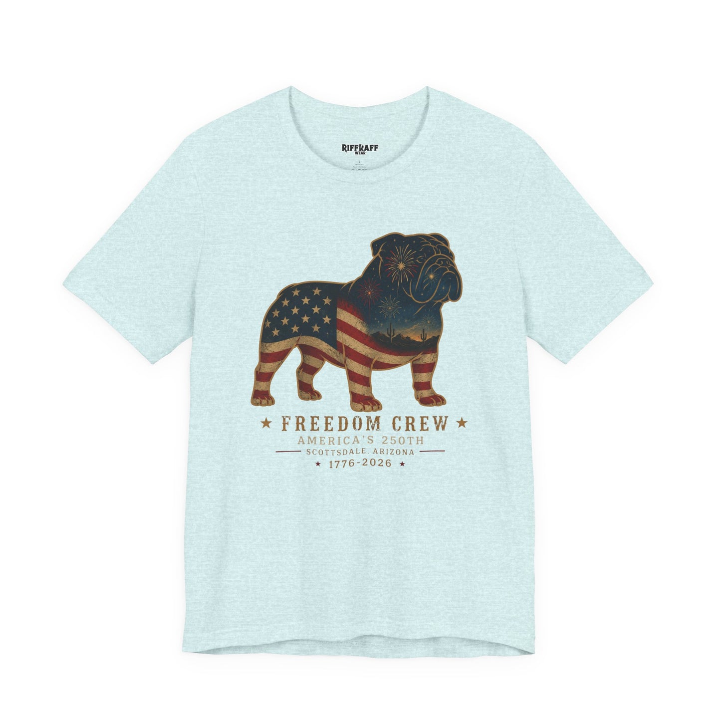Freedom Crew English Bull Dog T-Shirt – Patriotic Bulldog Flag Tee