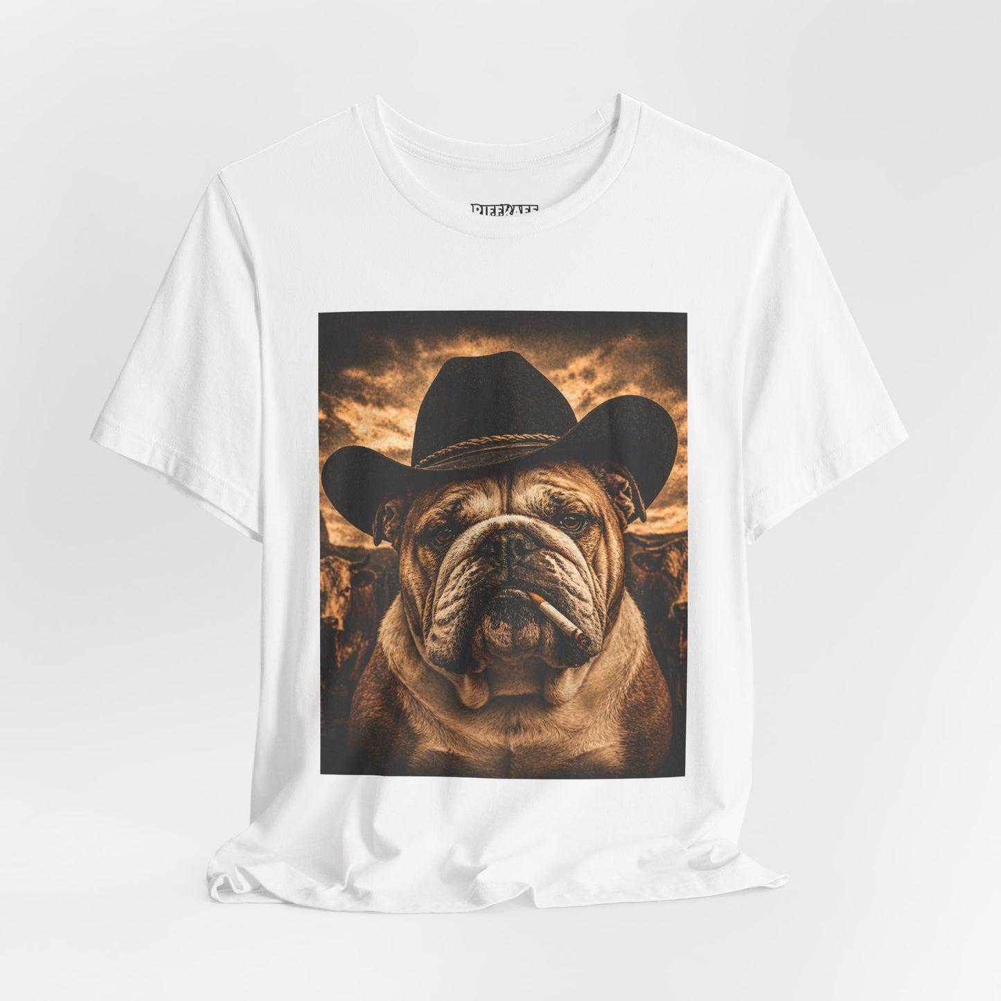 Bulldog Cowboy T‑Shirt  Vintage Western Dog Graphic Tee - Riff Raff Wear