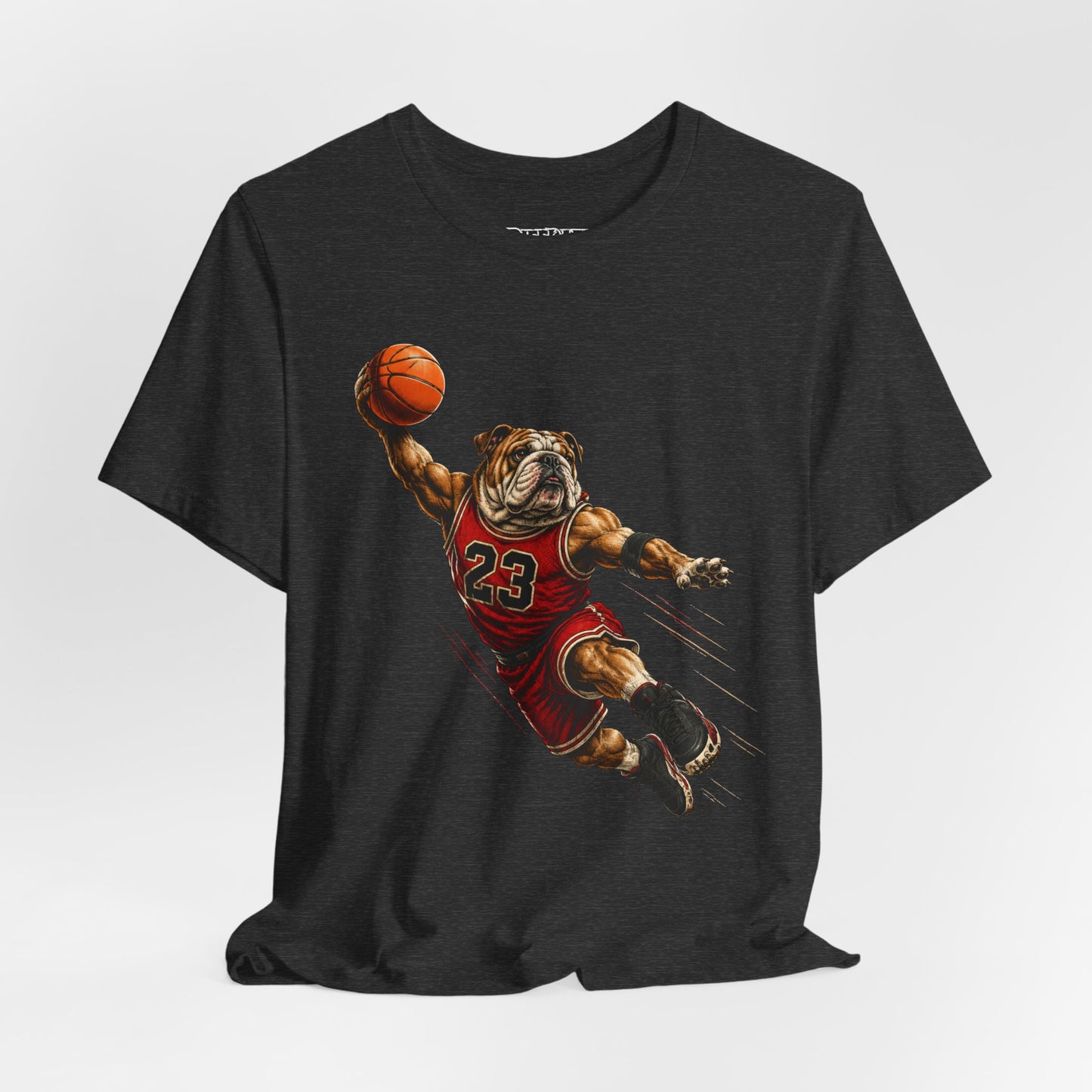 Bulldog Dunk Basketball T‑Shirt, Retro #23 Slam Dunk Graphic Tee