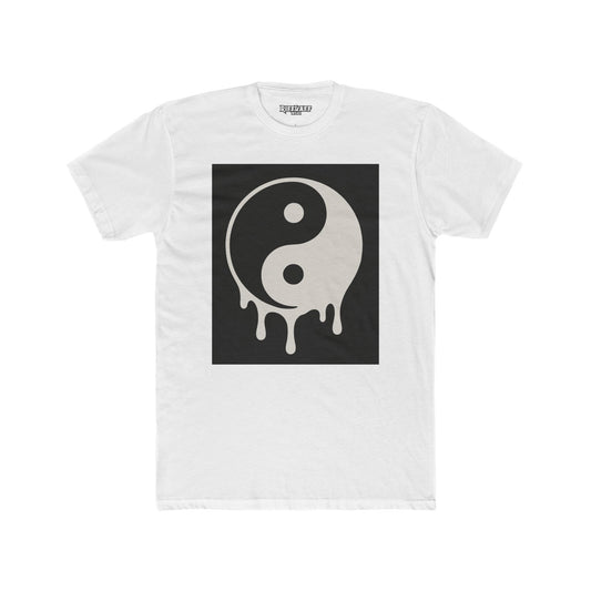 Unisex Cotton Crew Tee with Dripping Yin Yang Design | Casual Wear, Unisex Tee - Riff Raff Wear