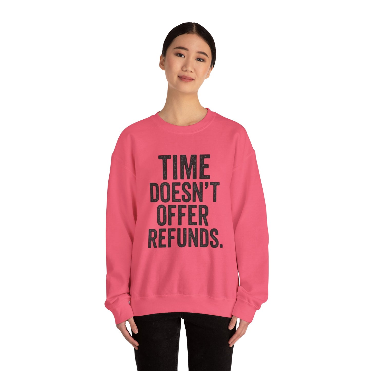 Unisex Crewneck Sweatshirt - "Time Doesn't Refund" - REBEL REPUBLIC - Riff Raff Wear