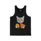 Funny Cat Pizza & Taco Unisex Jersey Tank Top - Riff Raff Wear