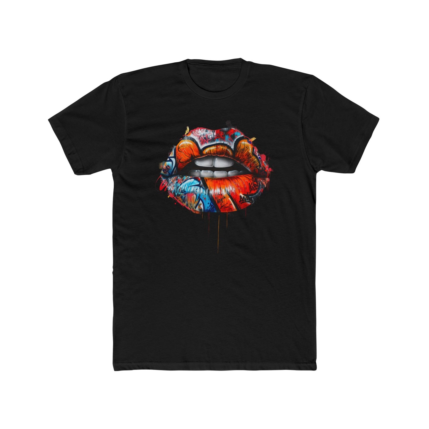 Streetwear - Graffiti Lips - Unisex Cotton Crew Tee - Riff Raff Wear