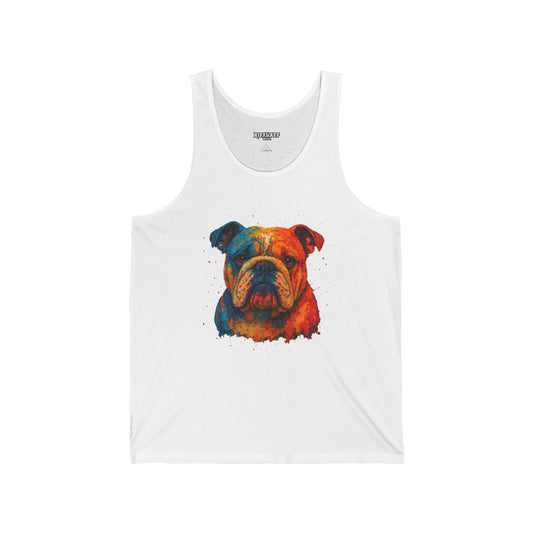 Vibrant Bulldog Unisex Jersey Tank - Perfect for Dog Lovers - Riff Raff Wear