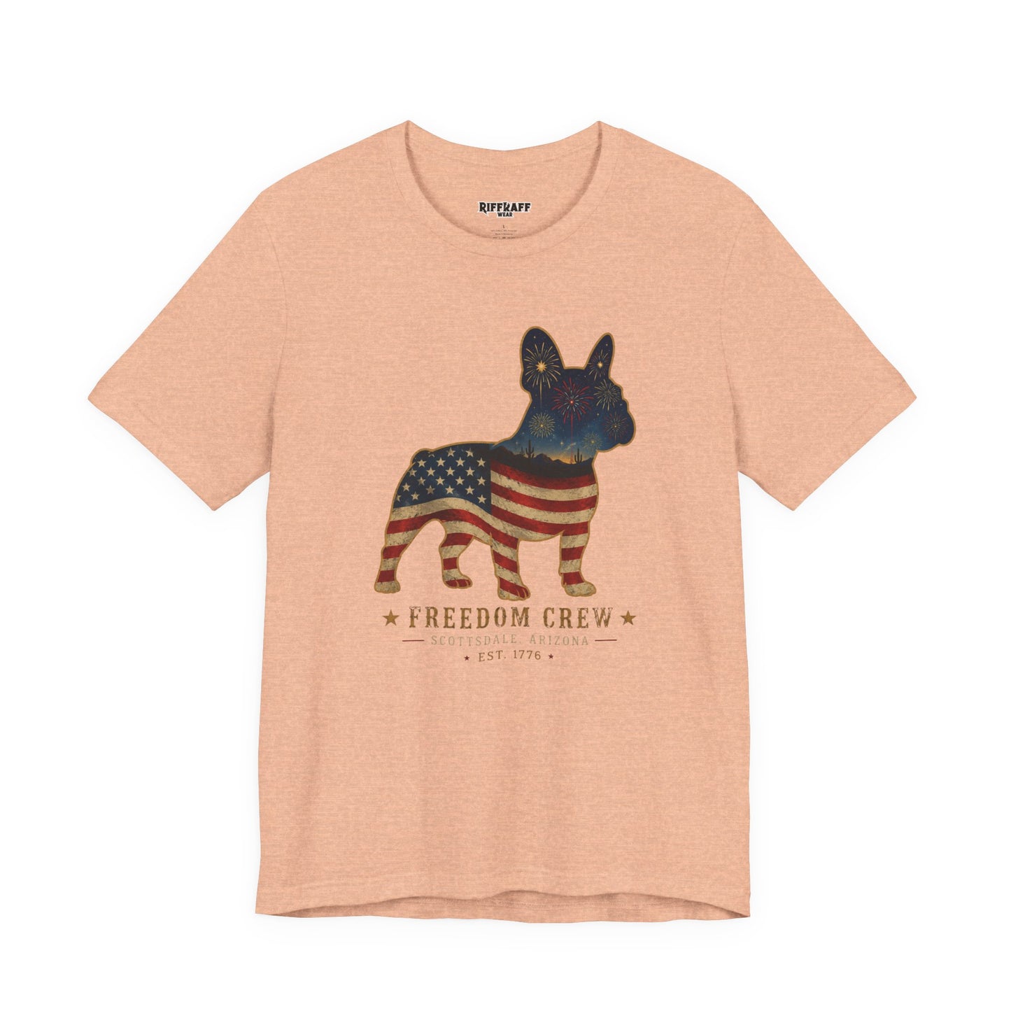 Freedom Crew Frenchie T-Shirt – Patriotic Bulldog Flag Tee