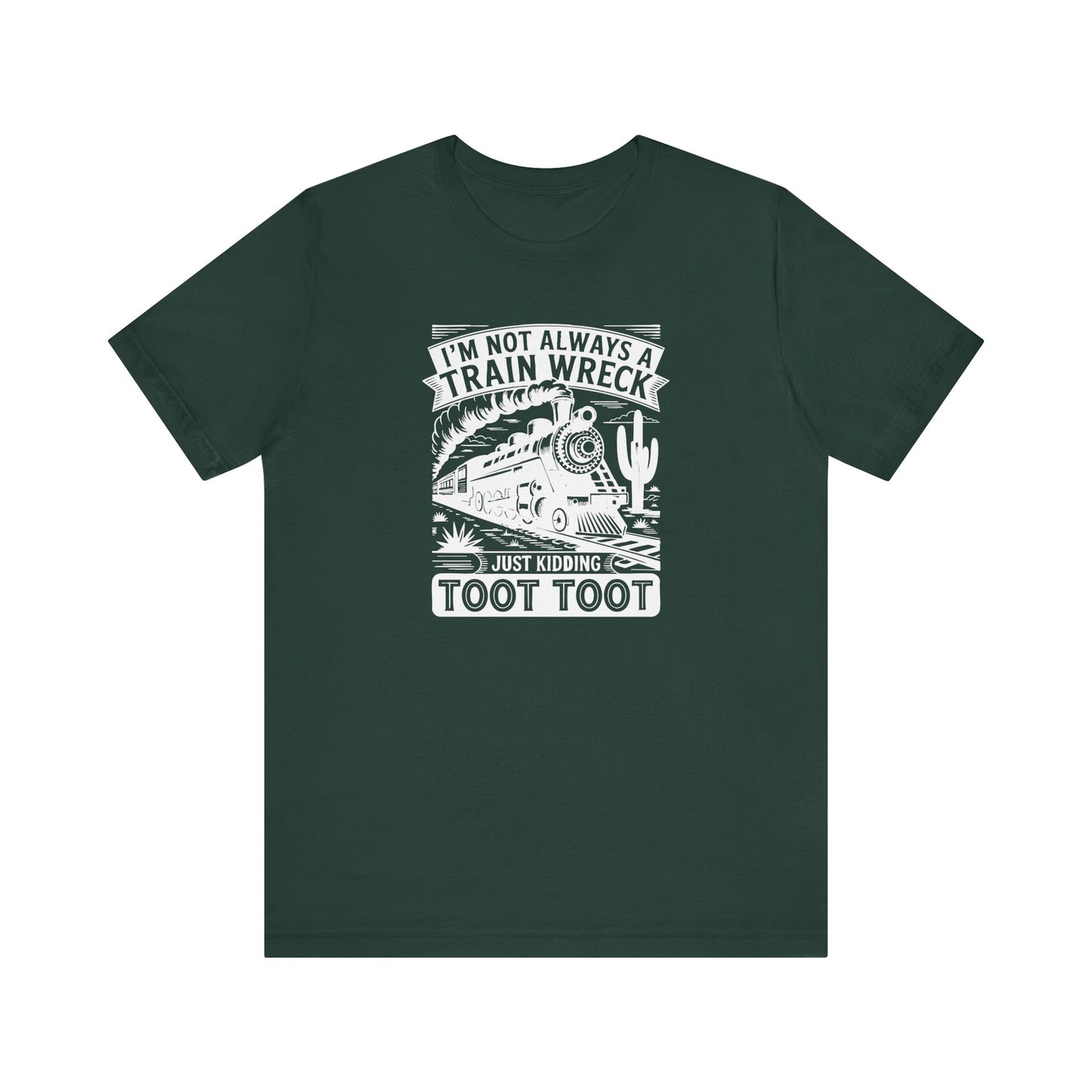Funny Train Wreck Unisex Tee, Humorous Gift, Casual Wear, Graphic Tee, Birthday Gift, Train Lover Shirt - Riff Raff Wear