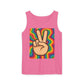 Unisex Peace Sign Tank Top - Vibrant Garment-Dyed Casual Wear - Riff Raff Wear