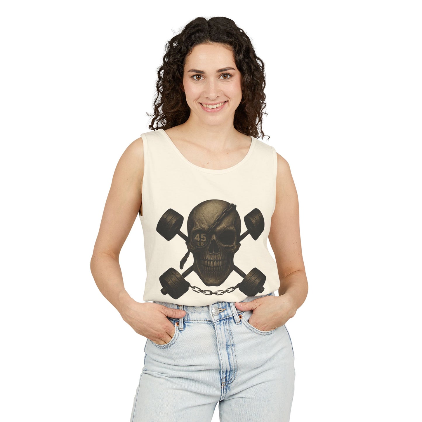 Skull Weightlifting Tank Top for Fitness Enthusiasts - Riff Raff Wear