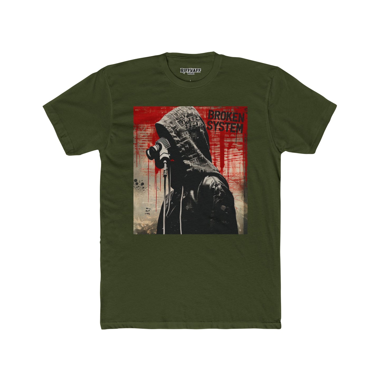 Rebellious Graphic Tee - 'Broken System' Political Art - Riff Raff Wear