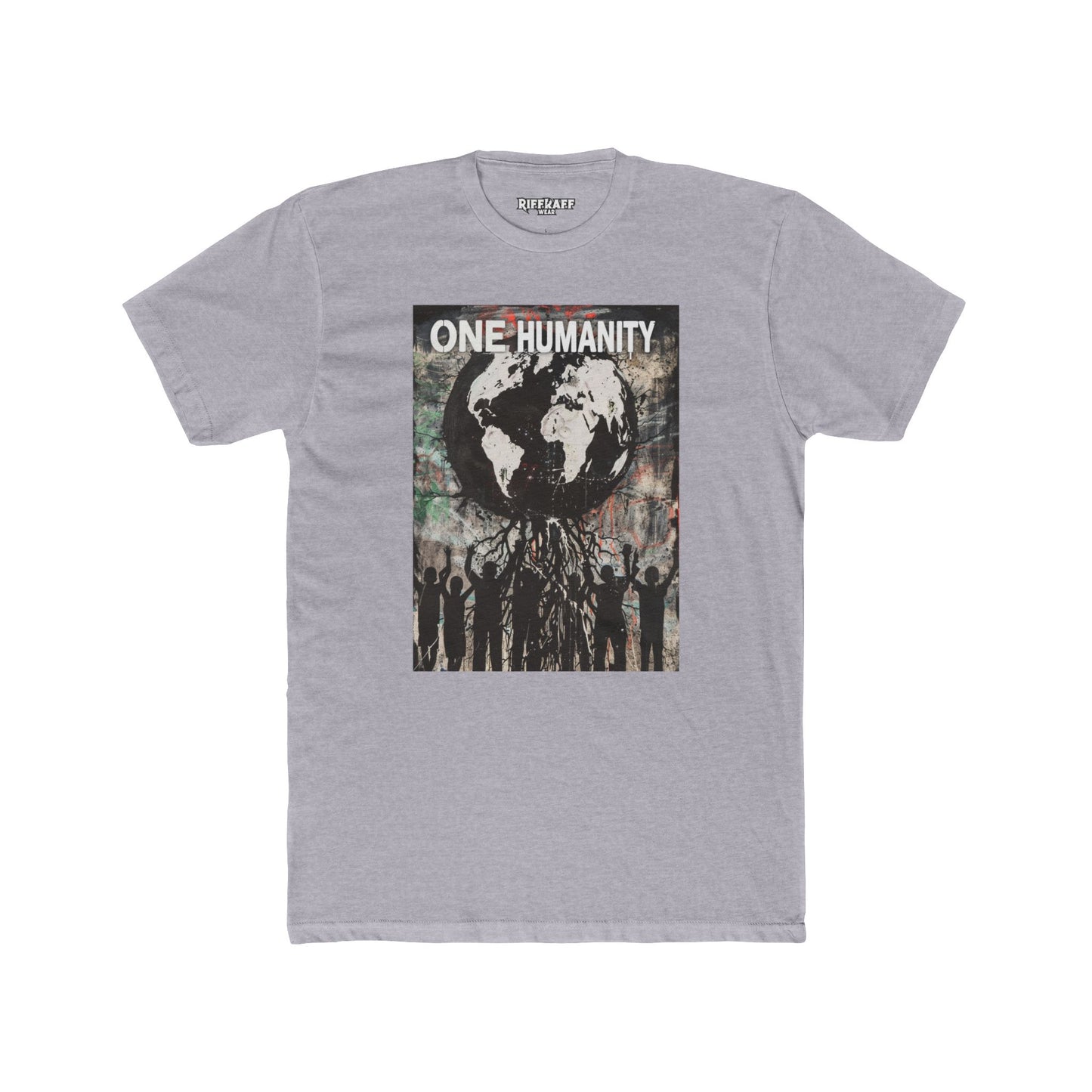 One Humanity Unisex Cotton Crew Tee -  Political Art - Riff Raff Wear