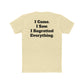 Unisex Cotton Crew Tee - Retro Graphic I Came I Saw I Regretted Everything - Riff Raff Wear
