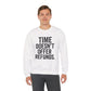 Unisex Crewneck Sweatshirt - "Time Doesn't Refund" - REBEL REPUBLIC - Riff Raff Wear