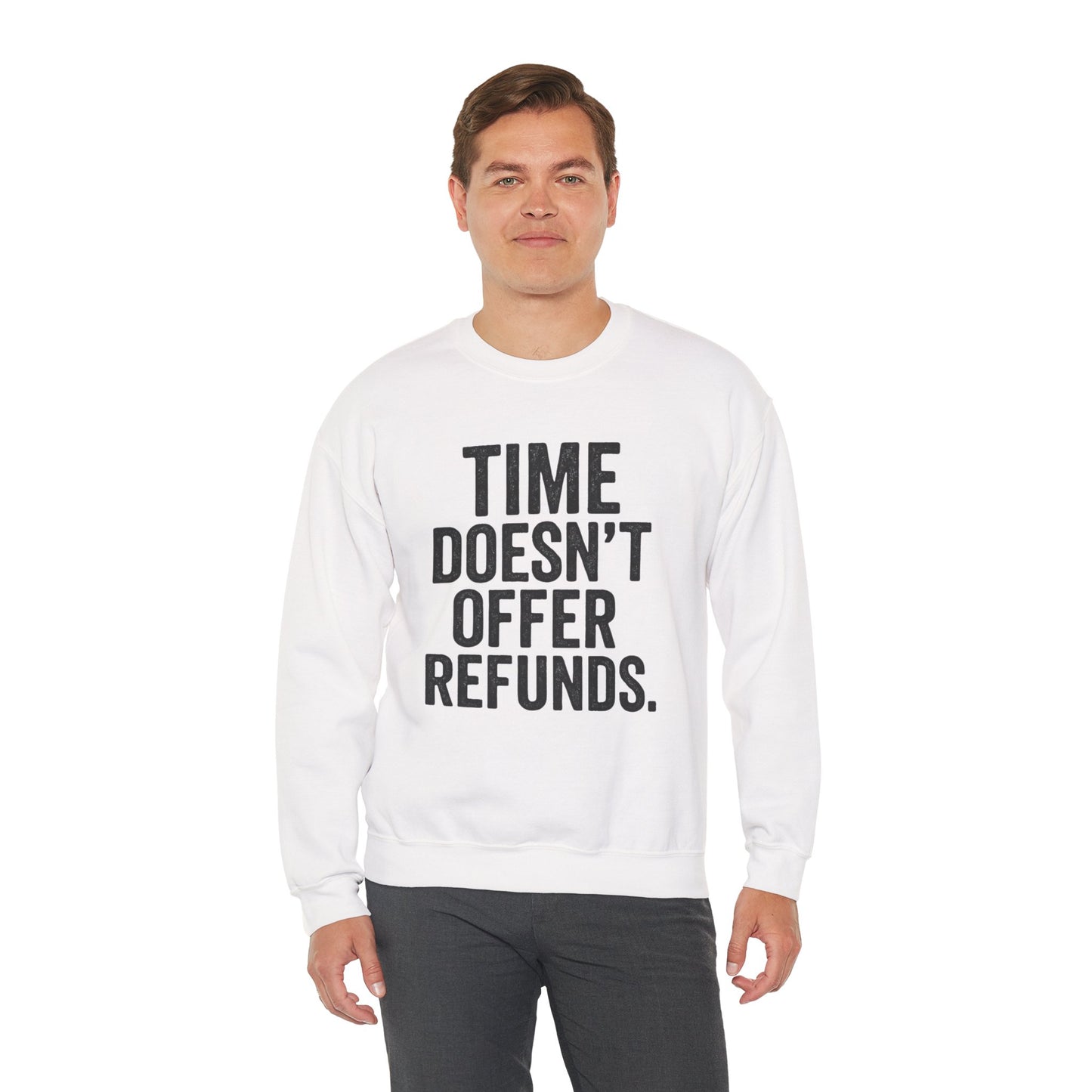 Unisex Crewneck Sweatshirt - "Time Doesn't Refund" - REBEL REPUBLIC - Riff Raff Wear