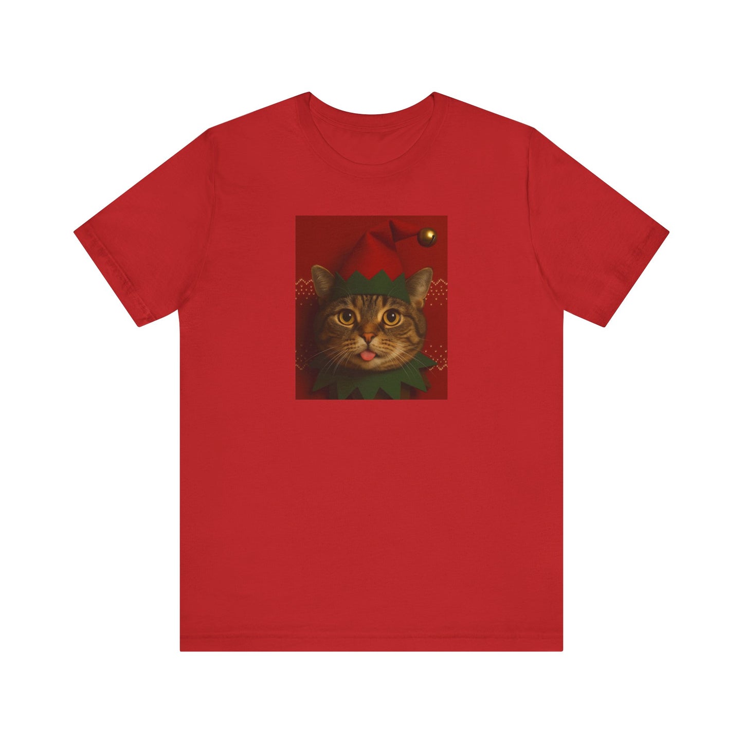Festive Cat Elf T-Shirt, Christmas Tee, Holiday Gift, Cute Cat Lover Shirt, Unisex Apparel, Funny Christmas Top - Riff Raff Wear
