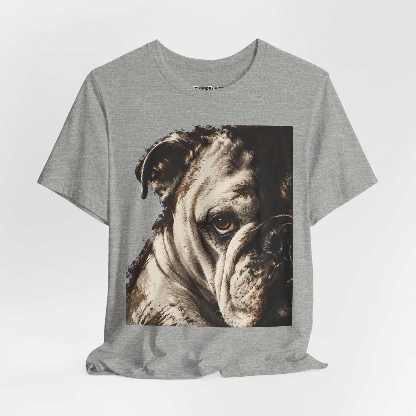 Bulldog Portrait T-Shirt Vintage Sepia Dog Graphic Tee