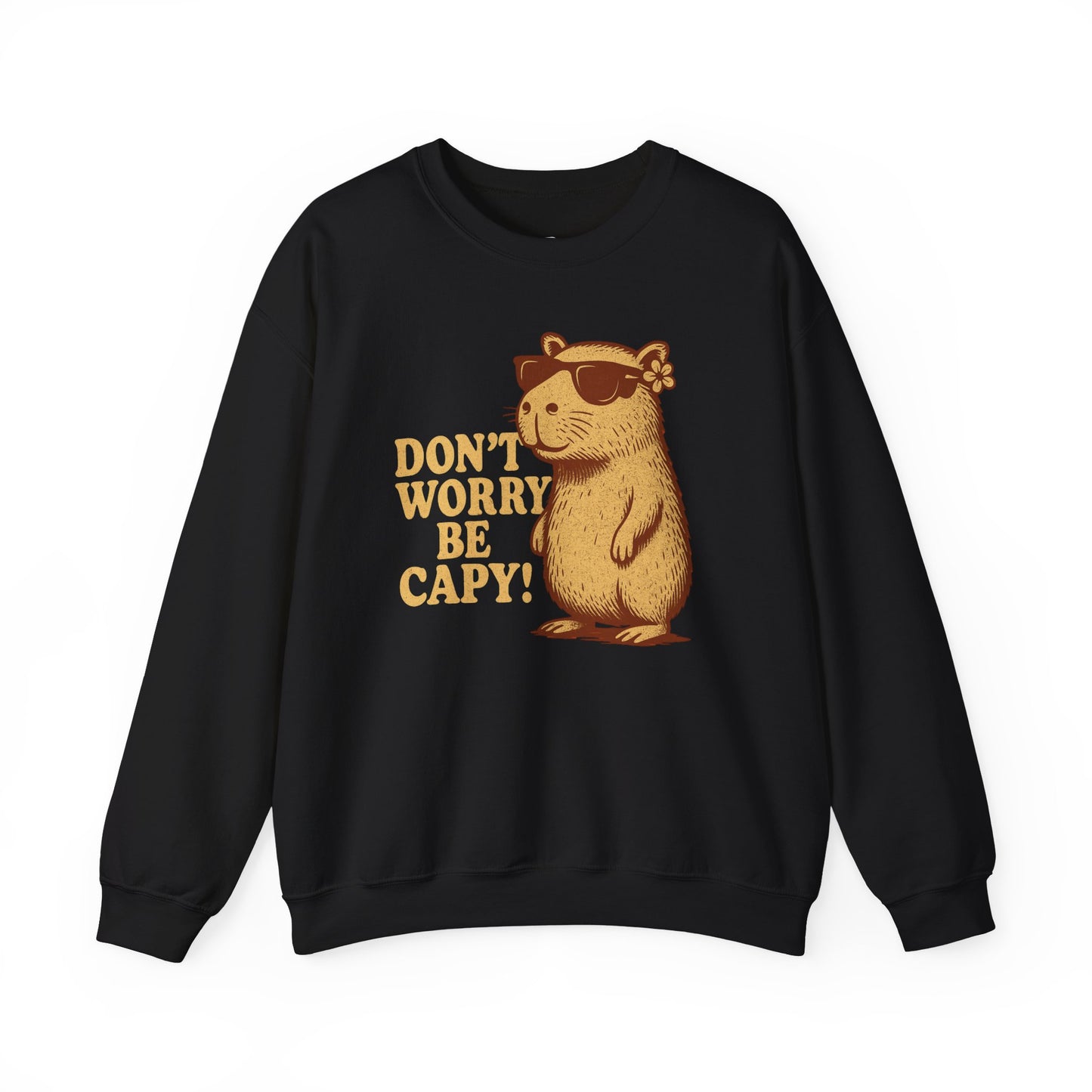 Don't Worry Be Capy! - Unisex Heavy Blend Crewneck Sweatshirt - Riff Raff Wear
