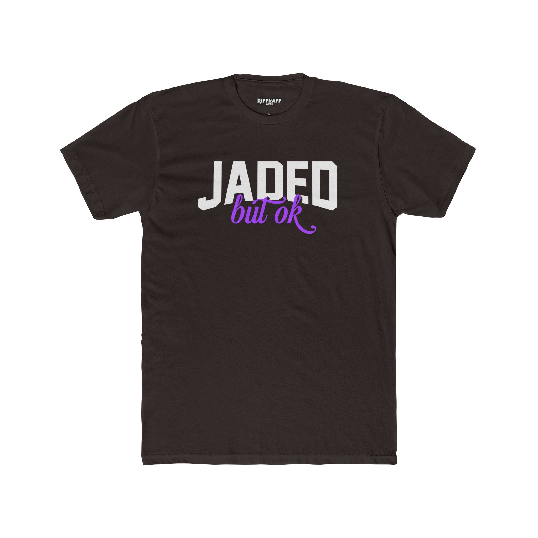 Jaded but OK Unisex Cotton Crew Tee, Casual Streetwear Shirt, Gift for Friends, Birthday Celebrations, Everyday Wear, Relaxed Fit Tee